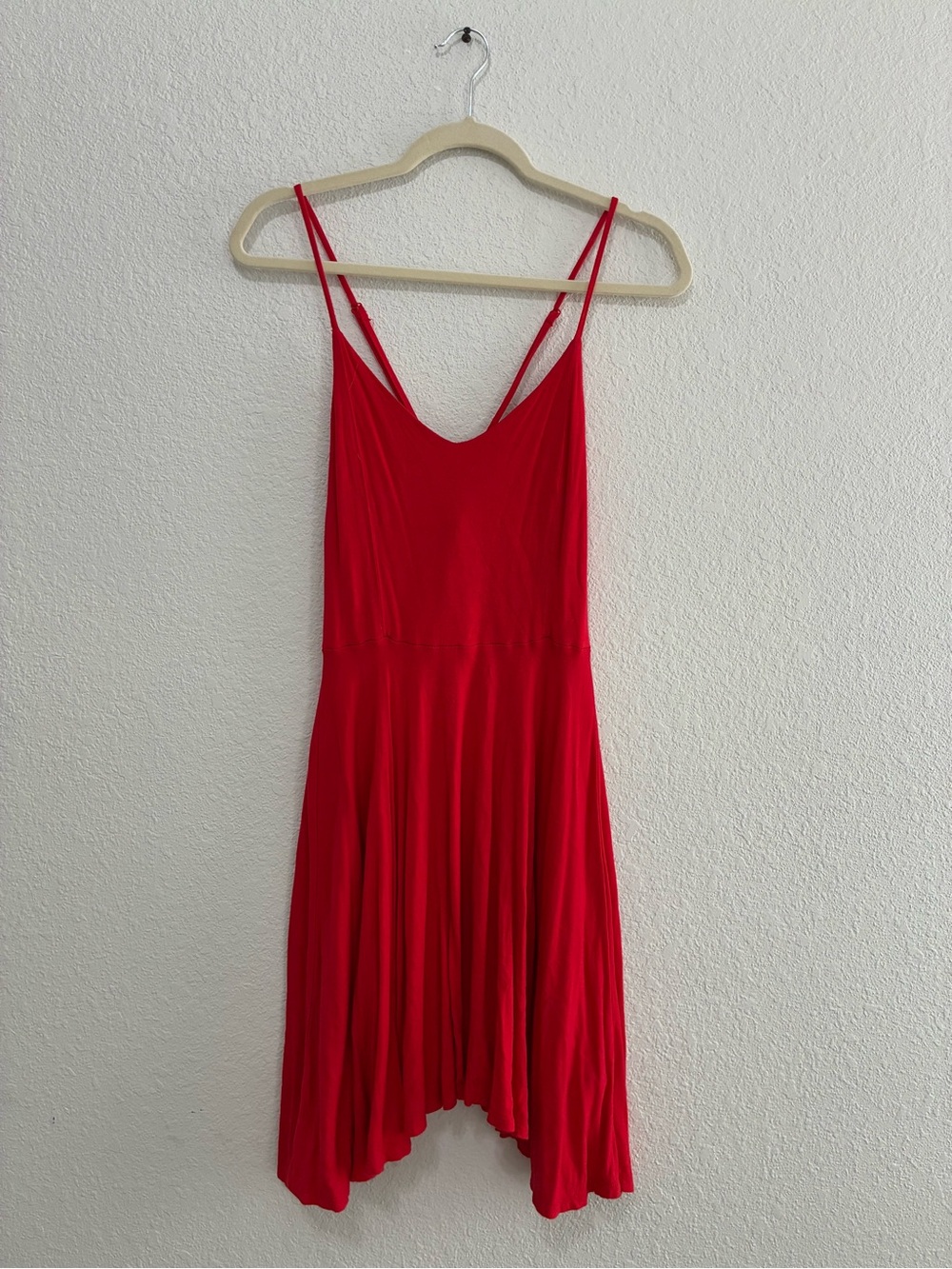 Forever 21 Red Asymmetrical Spaghetti Strap Dress